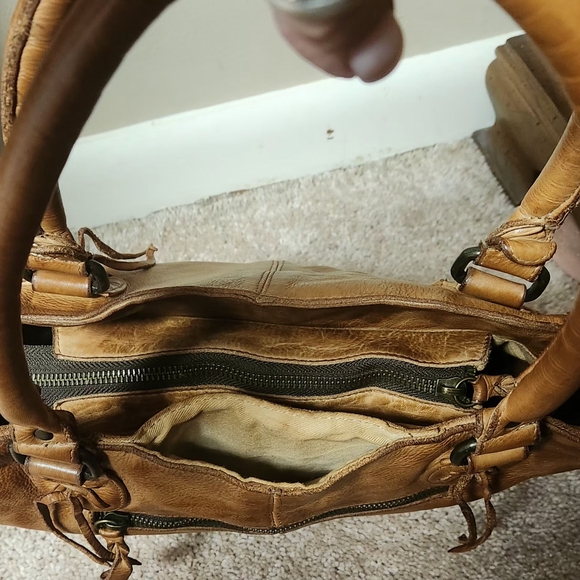 Bed Stu Tan Leather Rockababy Shoulder Bag with Distressed Finish - Picture 2 of 7